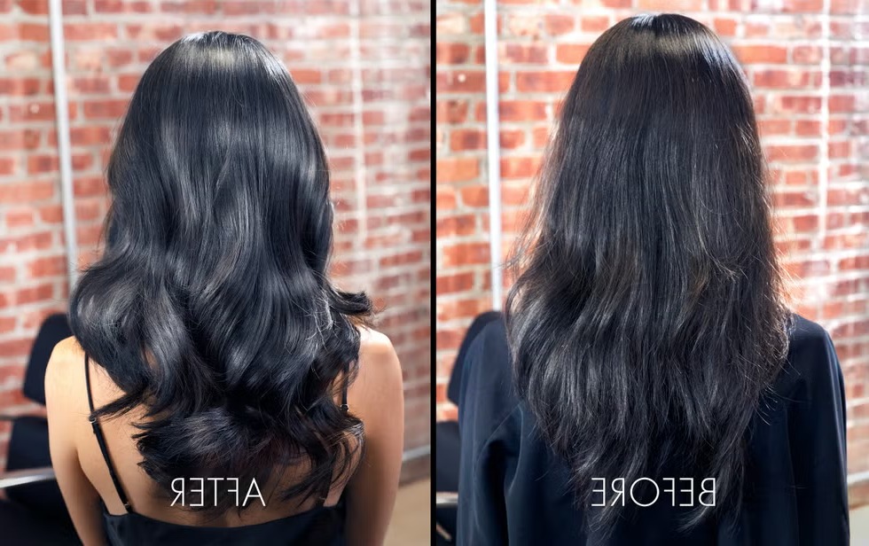 gloss cheveux avant/après gloss cheveux avant/après