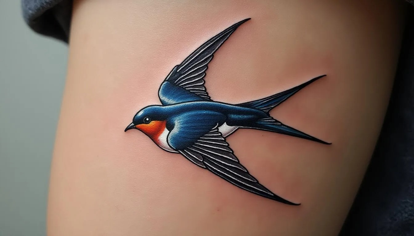dessin hirondelle tatouage