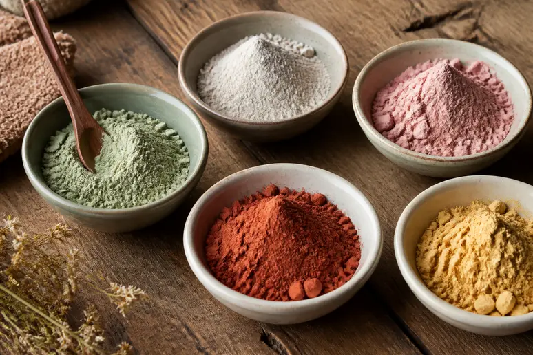 Différentes argiles aux couleurs variées, pour choisir la bonne argile verte.