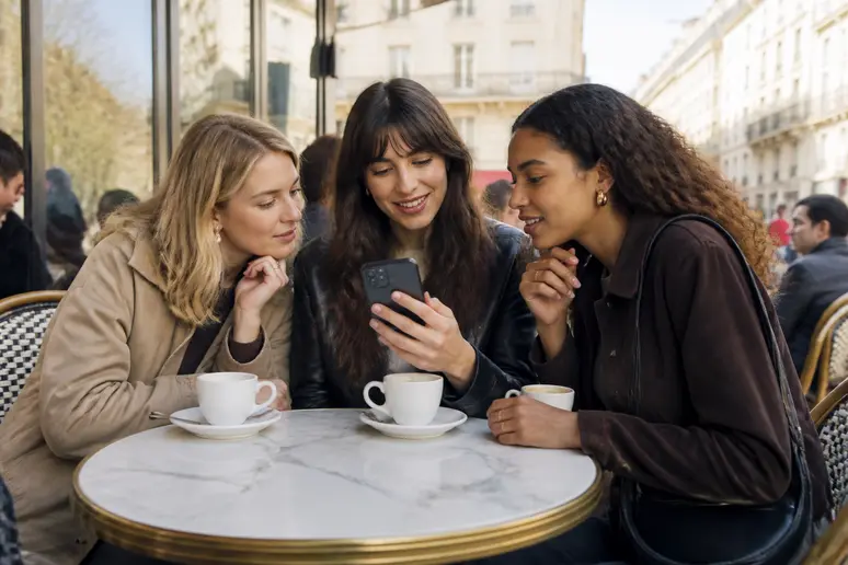 Groupes de clientes discutant des jeans Halara populaires, évaluant le bon rapport qualité-prix et le style.