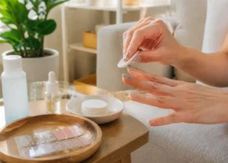 Une personne prenant soin de ses mains pour enlever vernis semi permanent sans abîmer à la maison