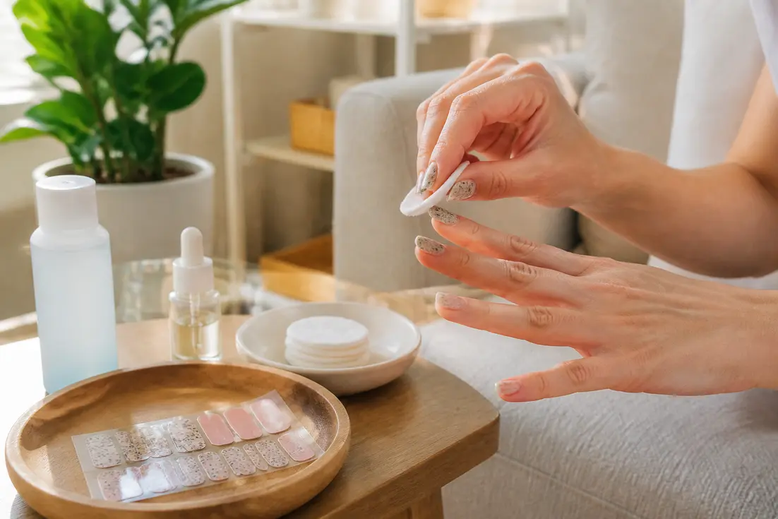 Une personne prenant soin de ses mains pour enlever vernis semi permanent sans abîmer à la maison
